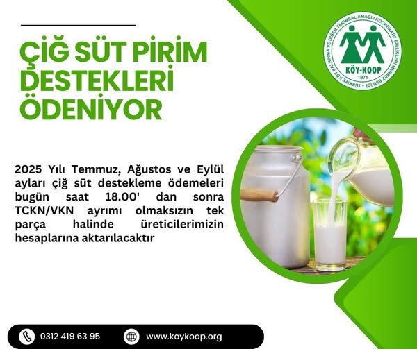 Çiğ Süt Prim Destekleri Ödeniyor